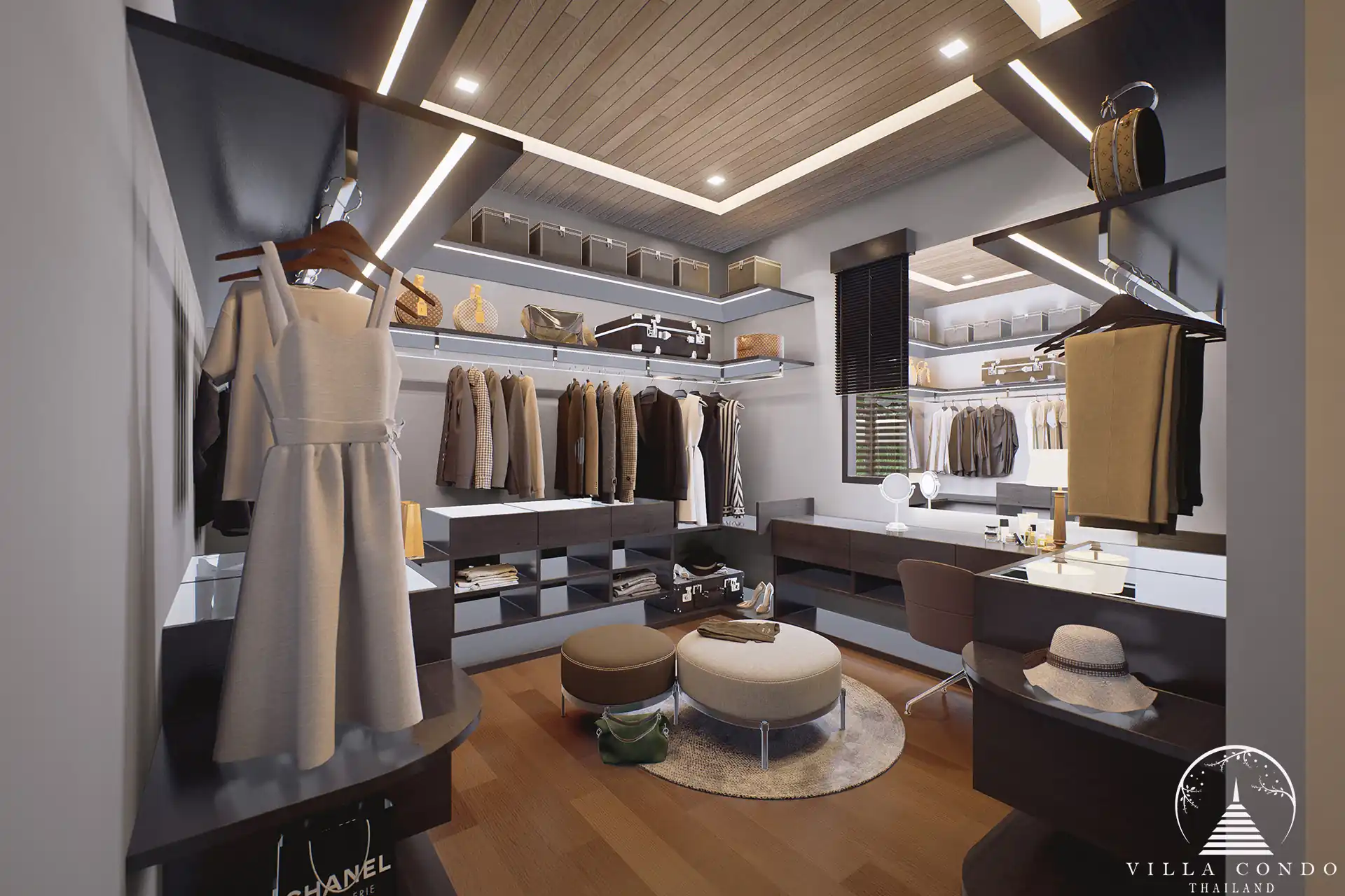 Spacious walk-in closet in Sinae Residence master bedroom