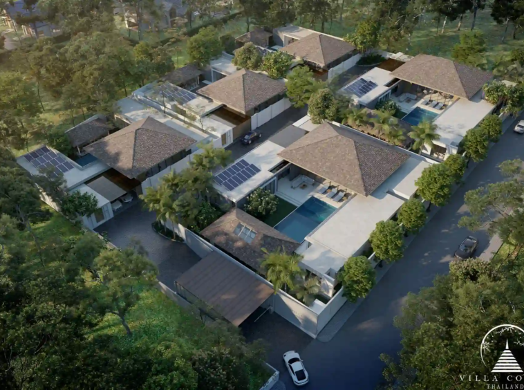 Bird’s eye view of Stella Estate private residence in Bangtao
