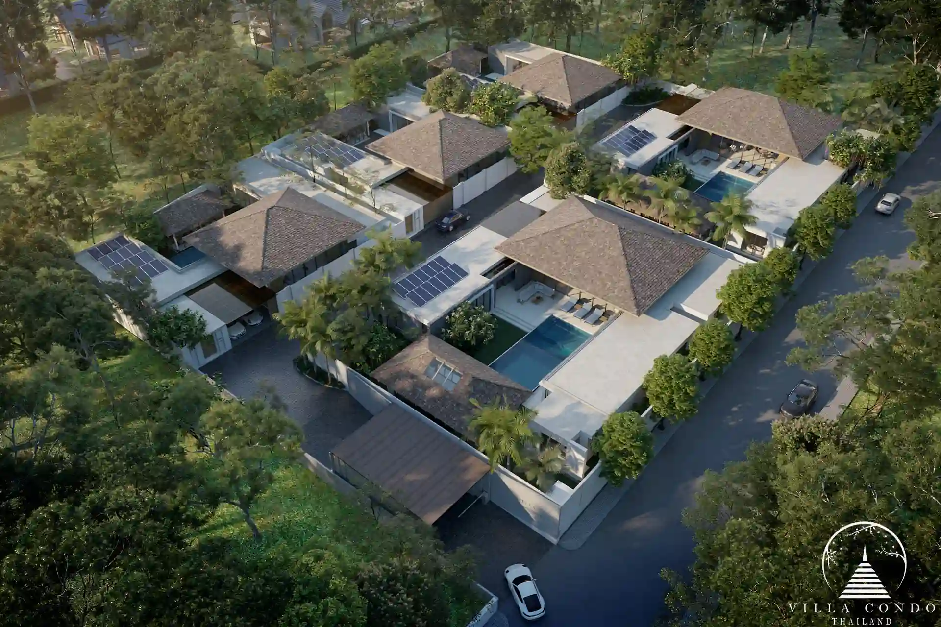 Bird’s eye view of Stella Estate private residence in Bangtao