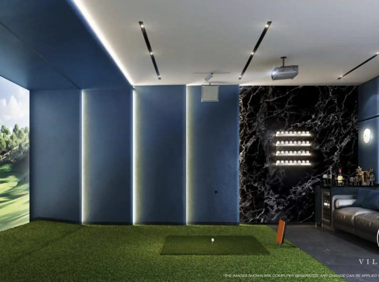 Golf Simulator at The Modeva offering an interactive golf experience.