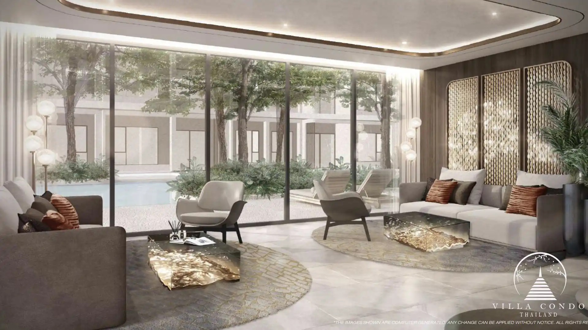 Lobby Lounge at The Modeva with modern and elegant seating.
