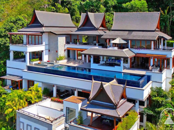 Aerial view of Villa Yang Som showcasing the hillside location and surrounding landscape