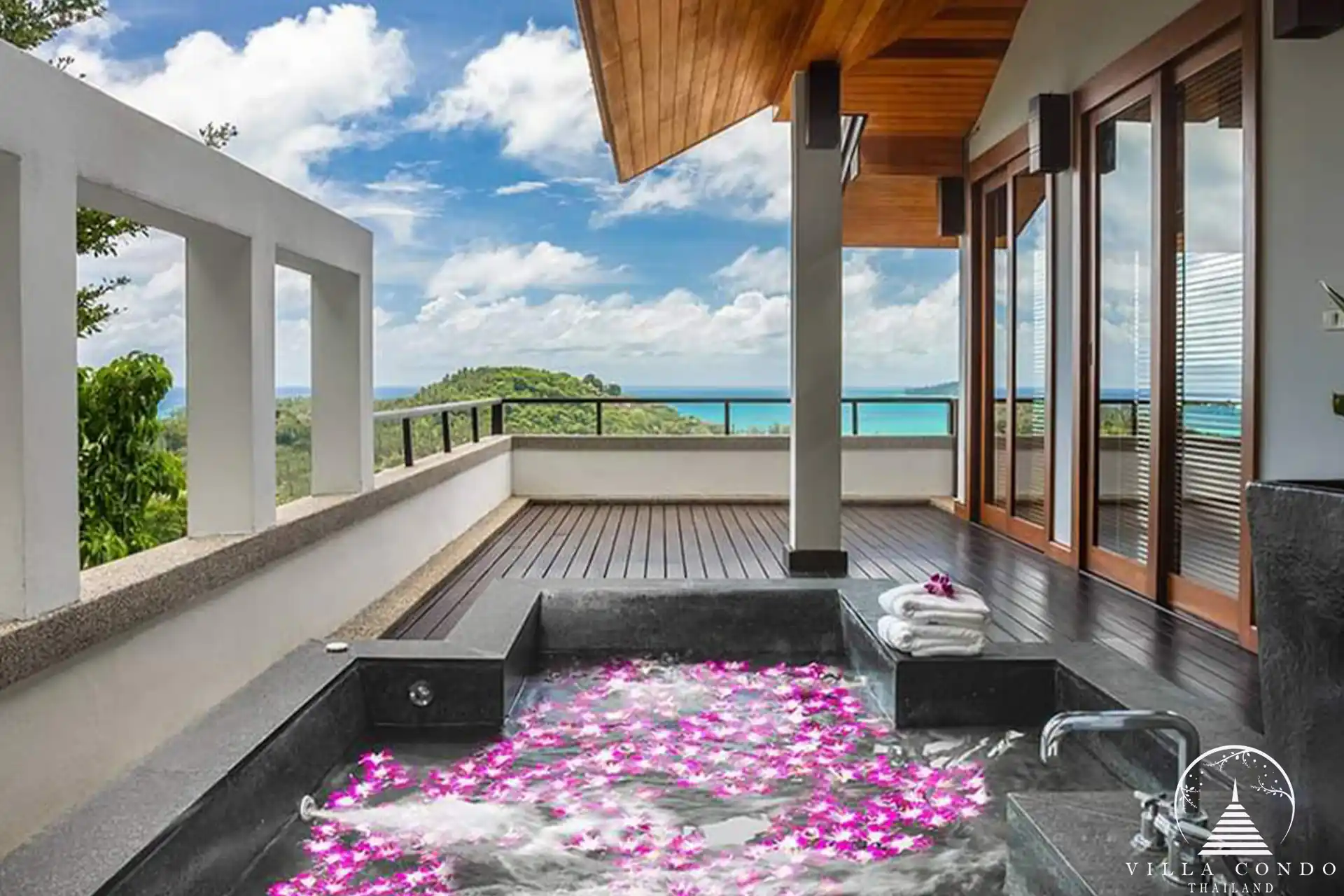 Private Jacuzzi at Villa Yang Som with ocean views and luxurious surroundings