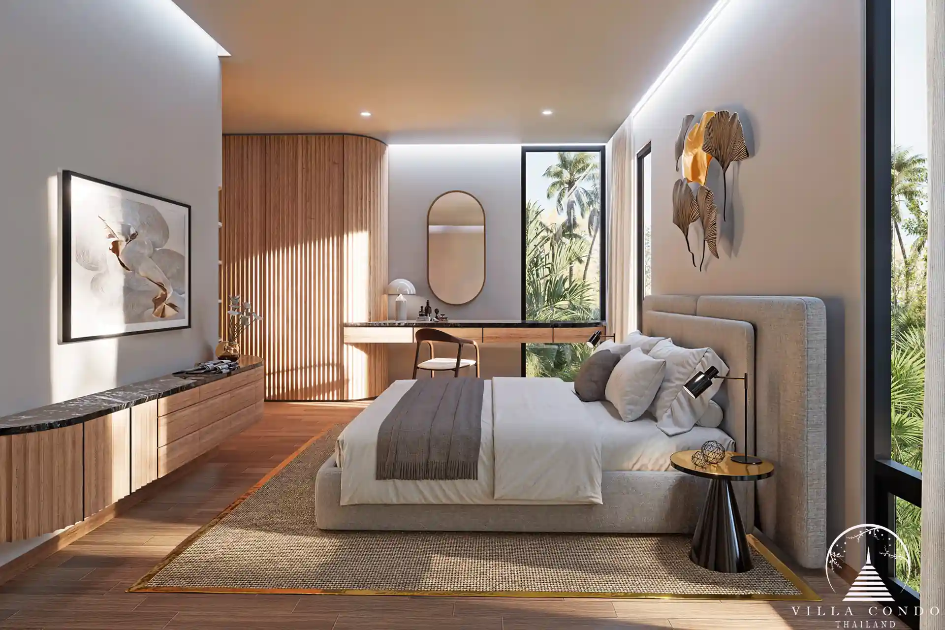 Beautifully appointed bedroom at Aqua Plus Villa