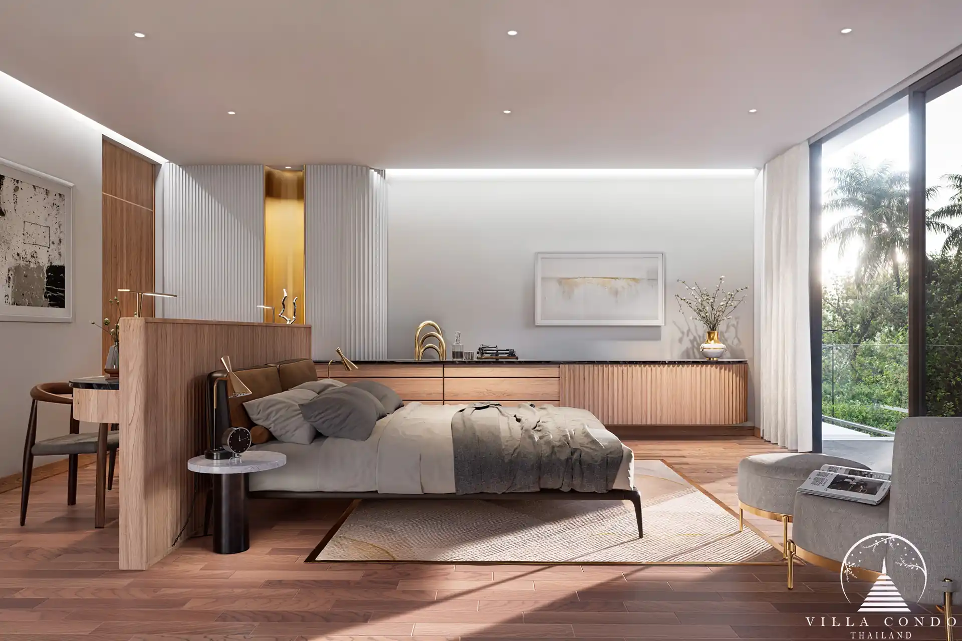 Beautifully appointed bedroom at Aqua Plus Villa