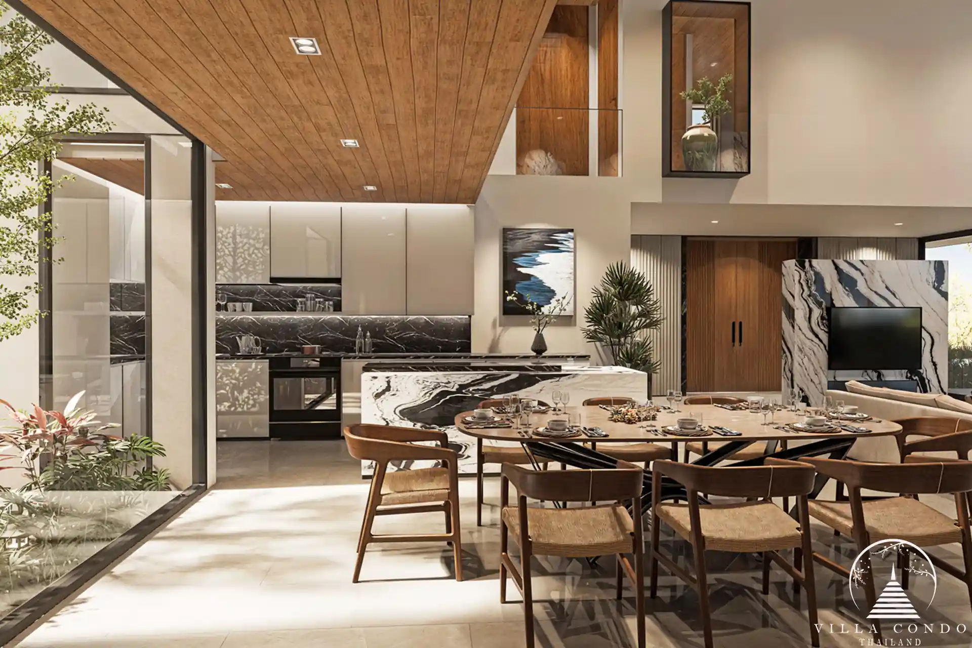 Stylish dining area at Aqua Plus Villa
