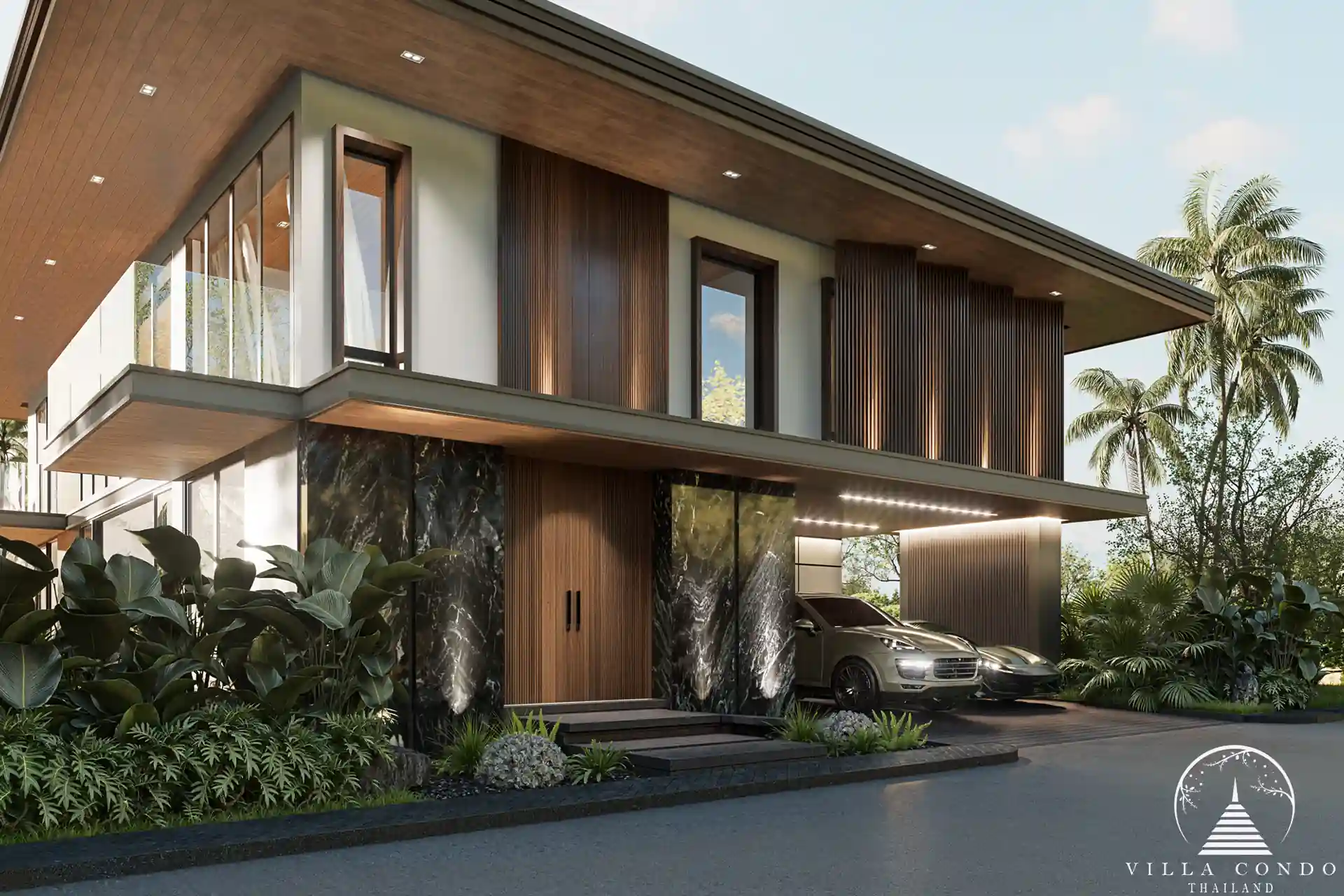 Front facade of Aqua Plus Villa