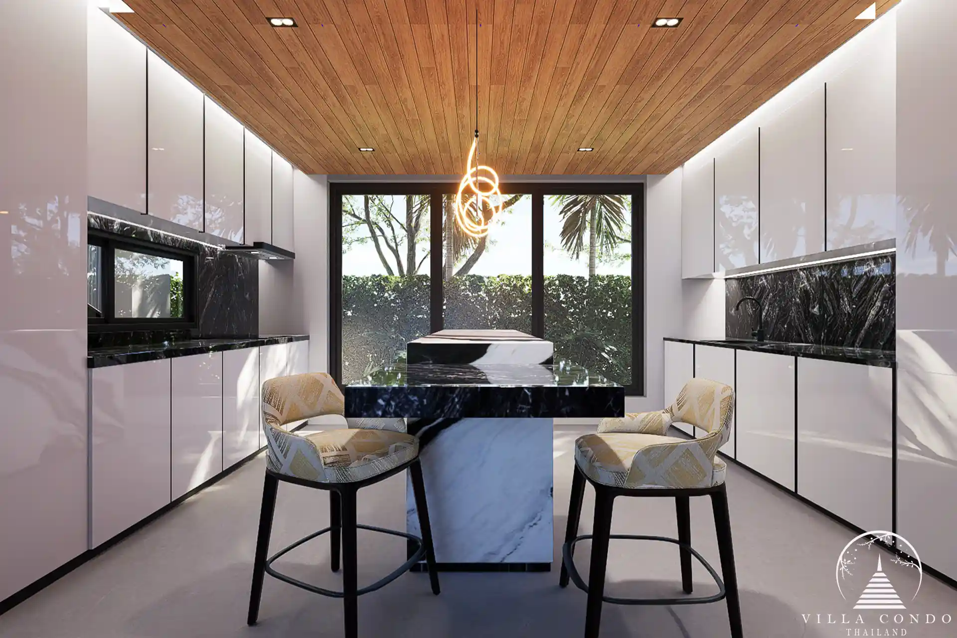 Fully-equipped modern kitchen at Aqua Plus Villa