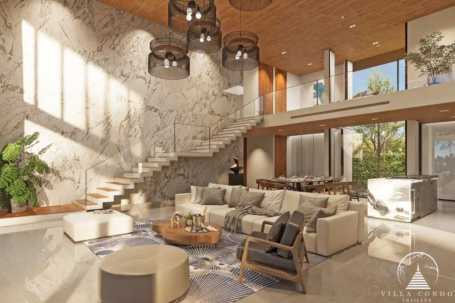 Luxurious interior spaces of Aqua Plus Villa