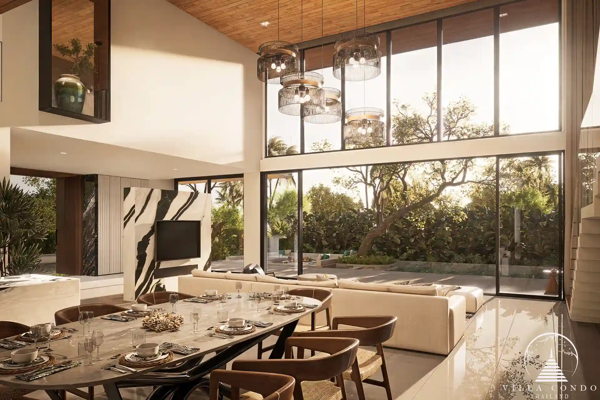 Stylish dining area at Aqua Plus Villa