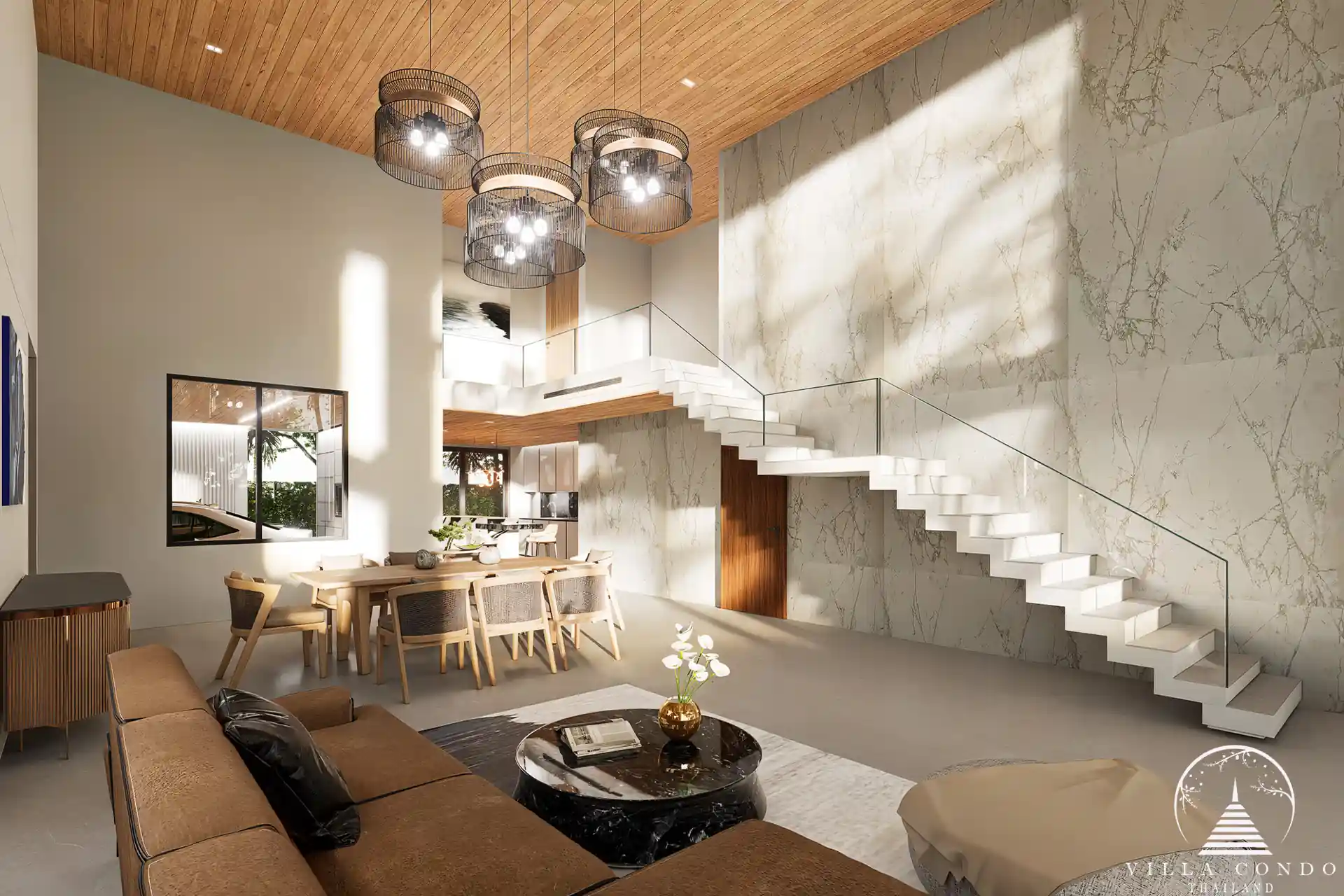 Luxurious interior spaces of Aqua Plus Villa