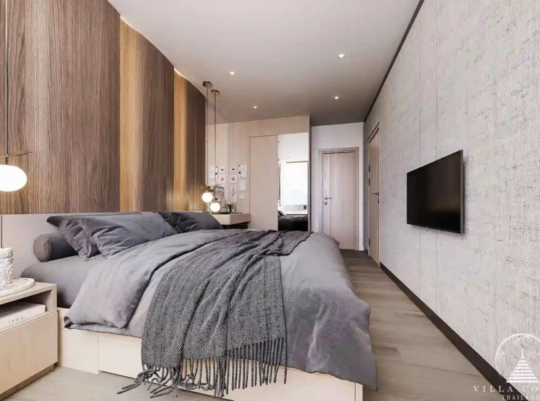 Arise Vibe Condo cozy bedroom design with soft lighting in Thalang Phuket
