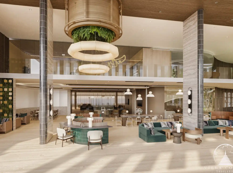 Arise Vibe Condo spacious lobby lounge with modern seating in Thalang Phuket
