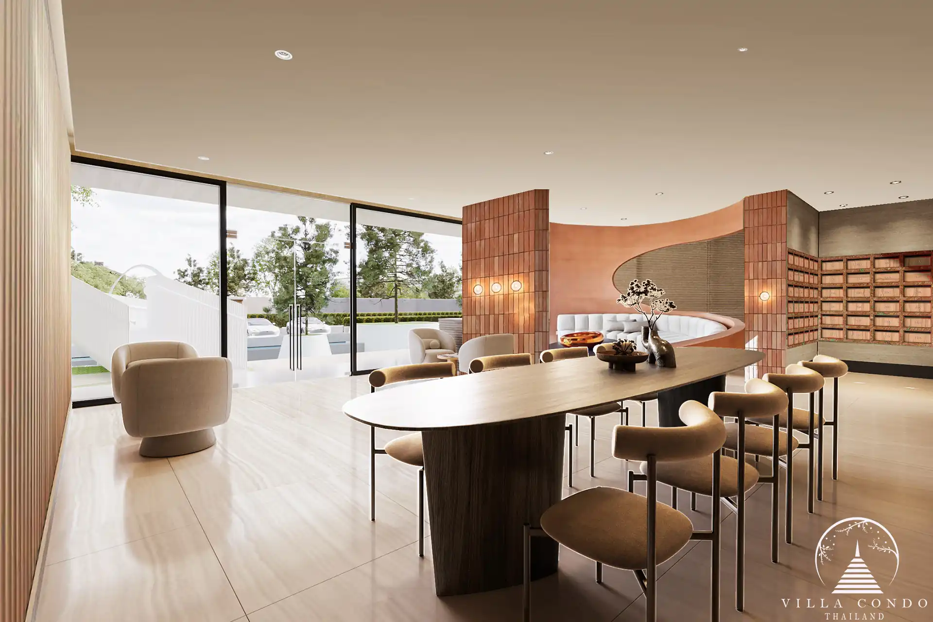 Arise Vibe Condo lounge seating area with modern furniture in Thalang Phuket