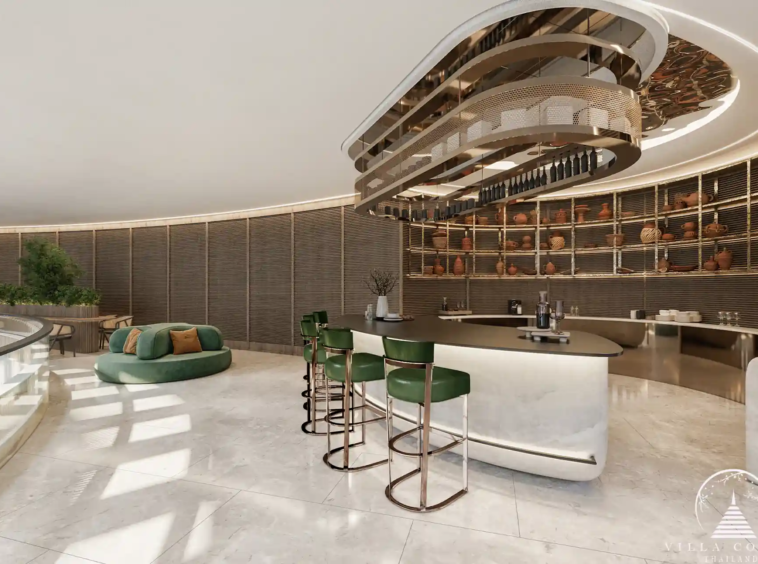 Arise Vibe Condo sky bar with modern design and seating in Thalang Phuket
