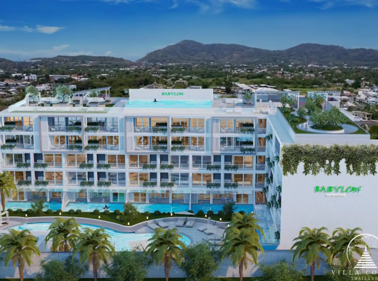 Babylon Sky Garden Phase 2 condo aerial exterior view in Rawai Phuket