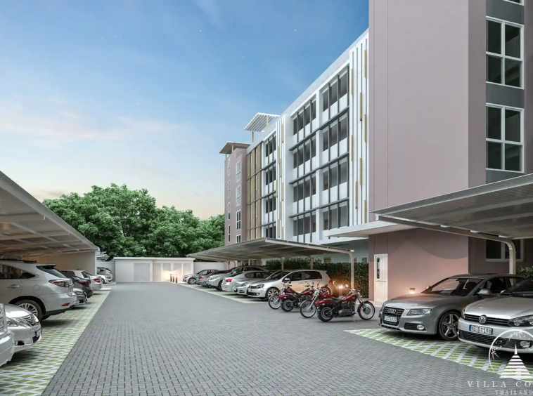 Babylon Sky Garden Phase 2 covered parking area in Rawai Phuket