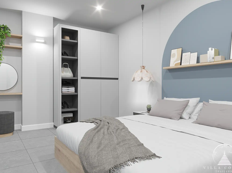 Babylon Sky Garden Phase 2 cozy bedroom with modern interior design in Rawai.