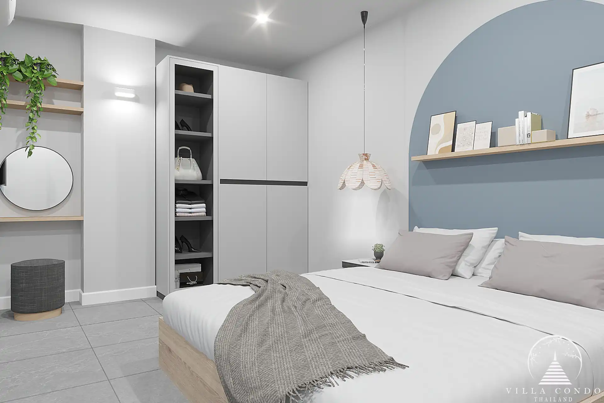 Babylon Sky Garden Phase 2 cozy bedroom with modern interior design in Rawai.