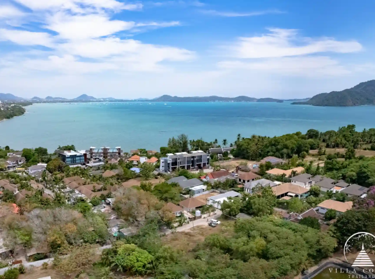 Babylon Sky Garden Phase 2 wide sea view from above in Rawai.