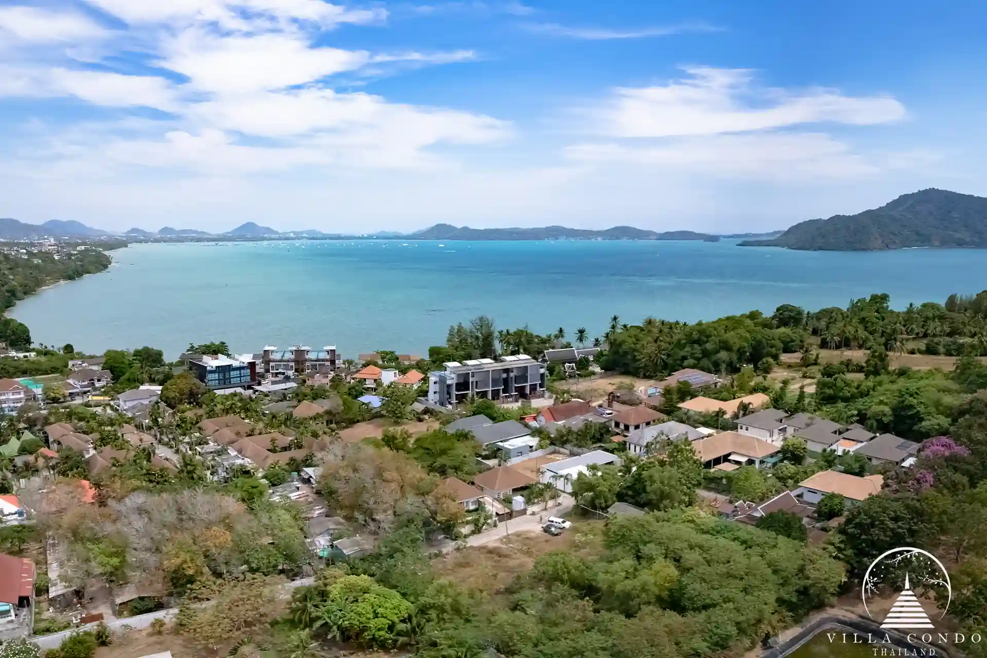 Babylon Sky Garden Phase 2 wide sea view from above in Rawai.