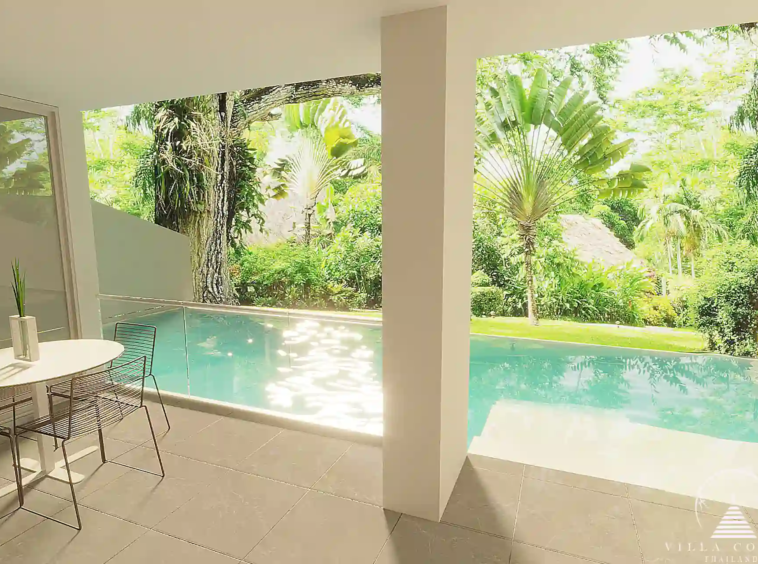 Babylon Sky Garden Phase 2 private balcony with pool view in Rawai Phuket