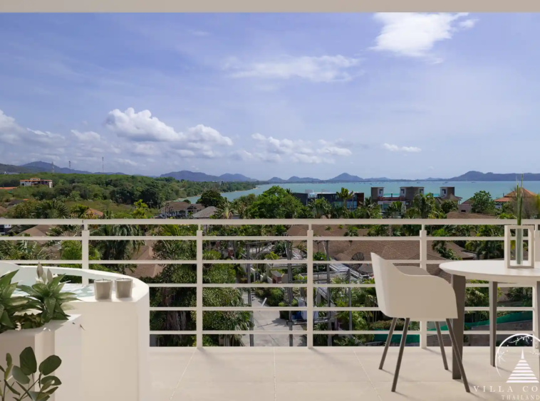 Babylon Sky Garden Phase 2 sea-view balcony with seating in Rawai Phuket