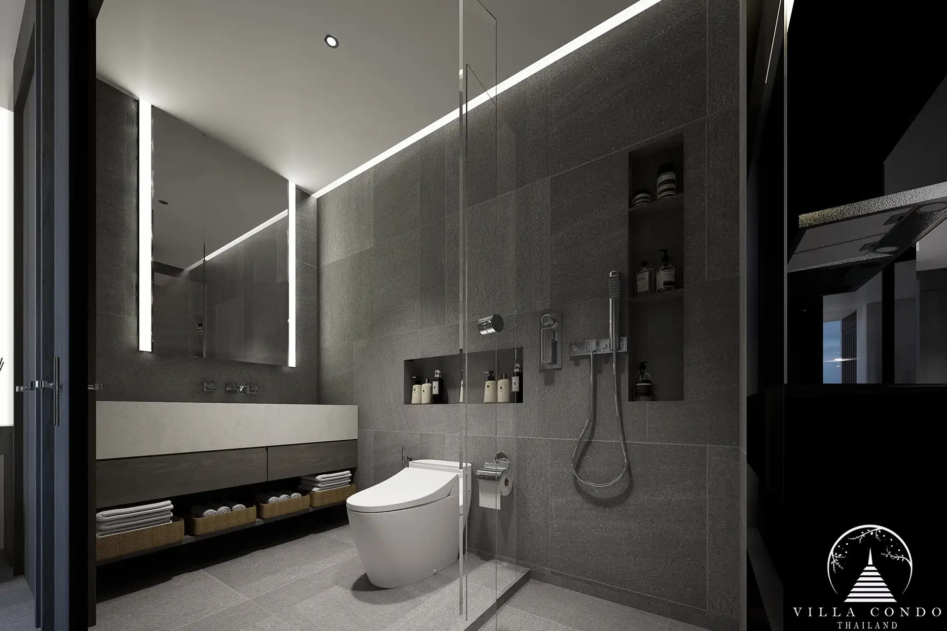 City De Phuket bathroom with walk-in shower and glass door