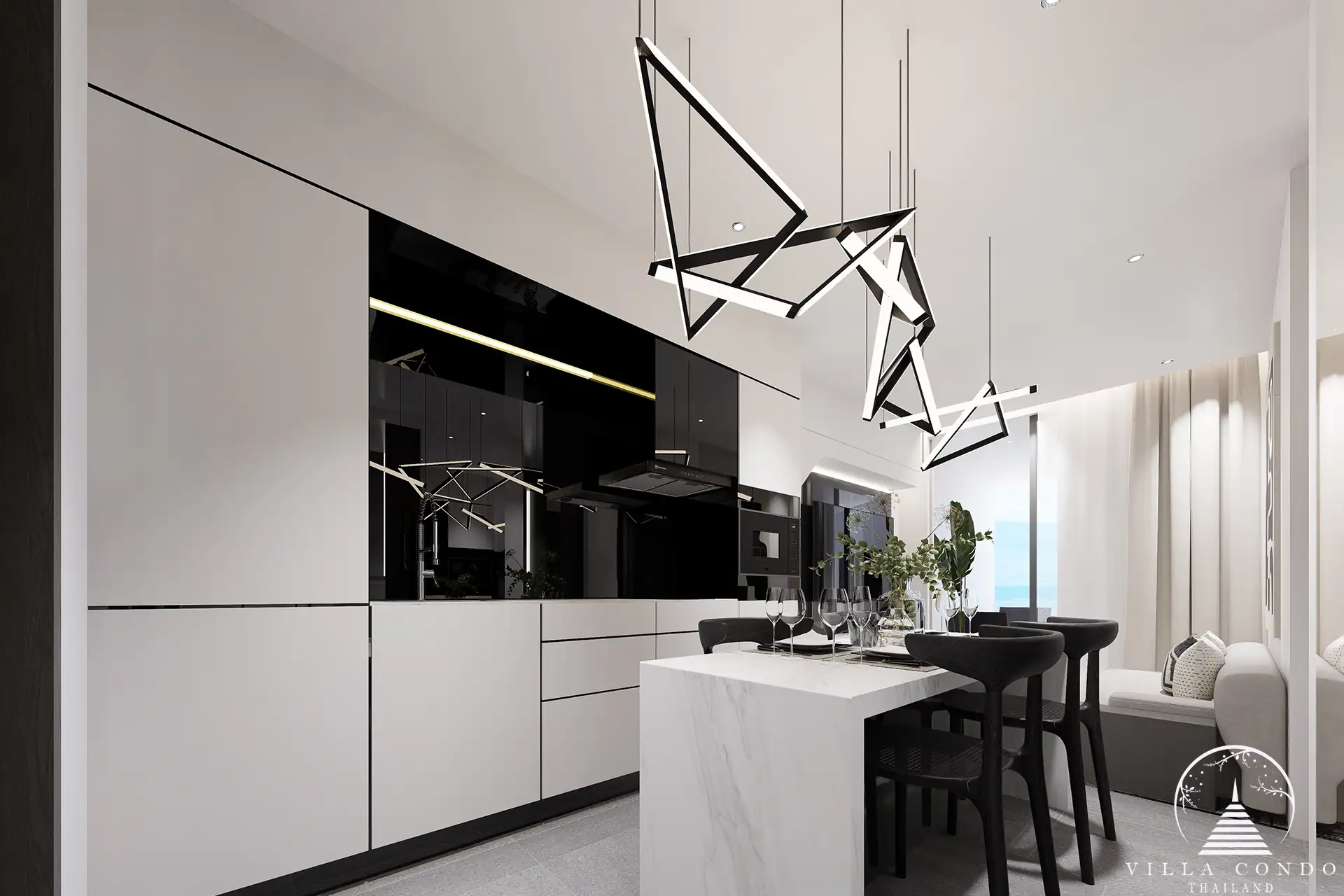 City De Phuket luxury condominium kitchen and dining area in Phuket