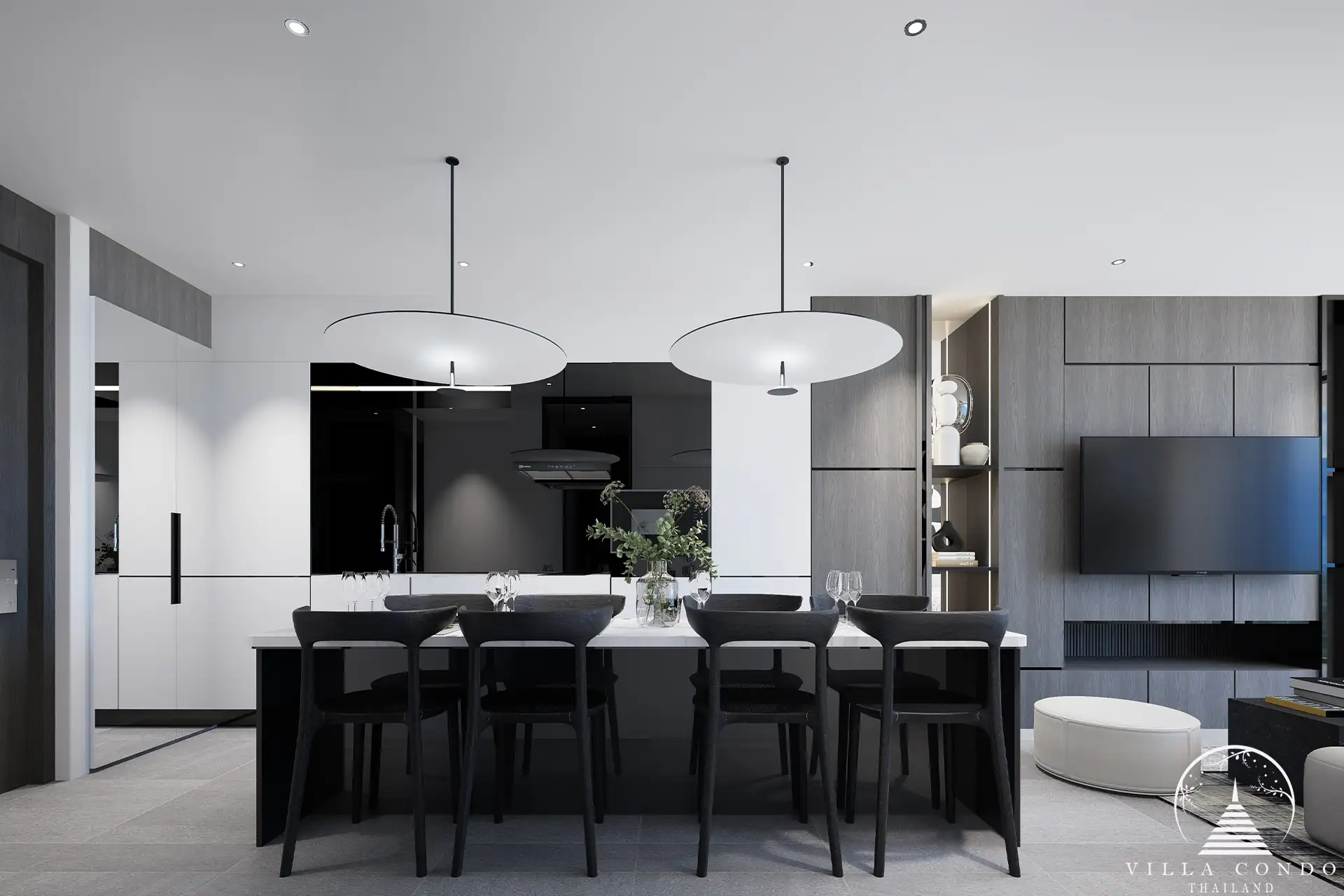 City De Phuket condominium modern kitchen and dining space in Phuket