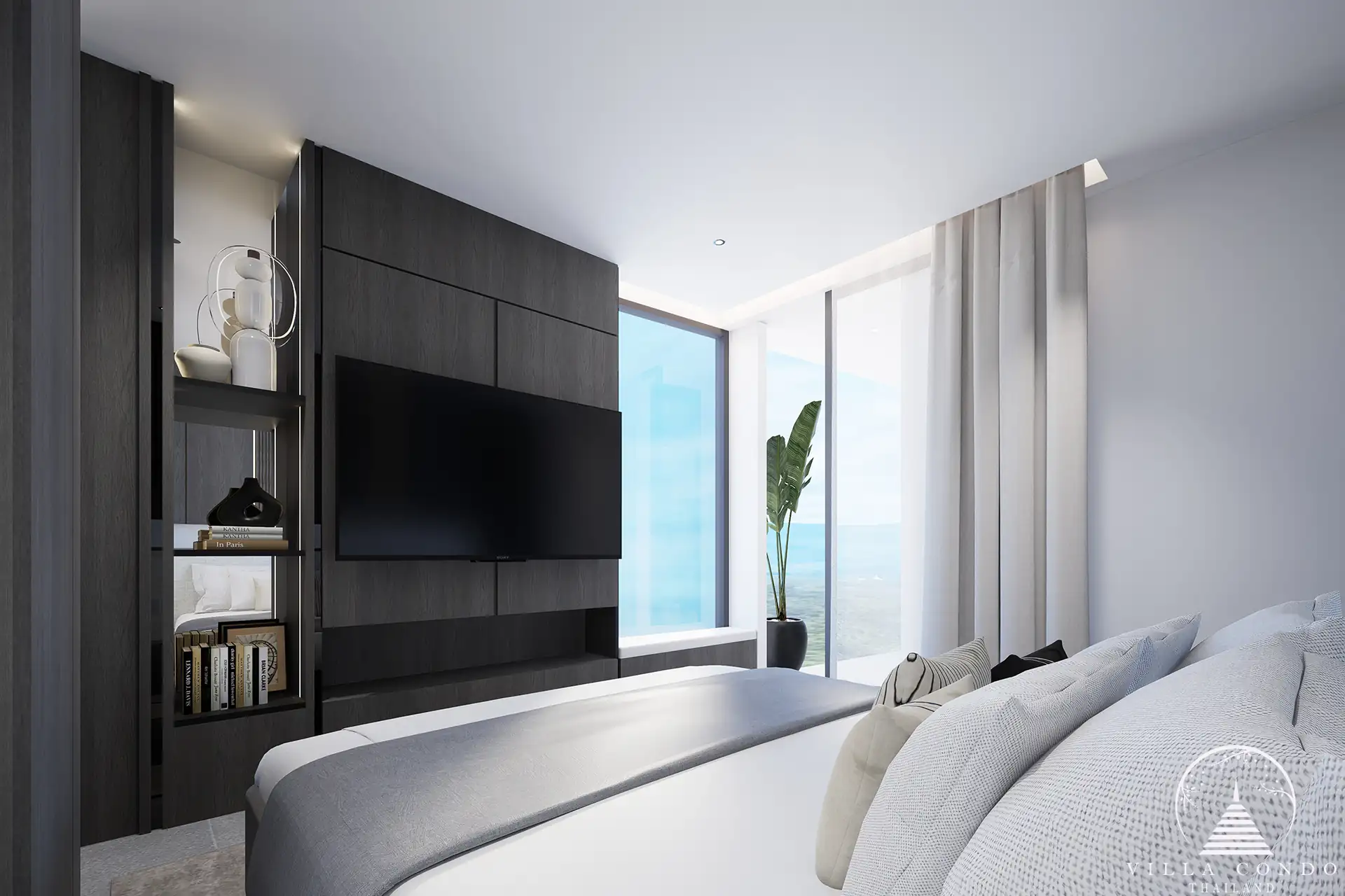 City De Phuket spacious bedroom with wooden flooring in Phuket