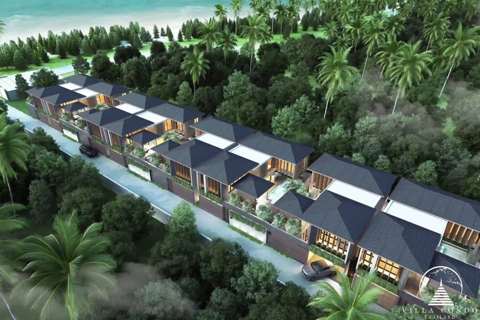 Dareeya Pool Villas Bangtao aerial view near the beach in Phuket