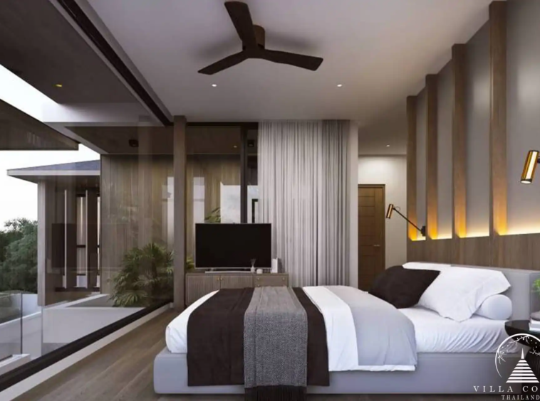 Dareeya Pool Villas Bangtao modern bedroom with balcony access