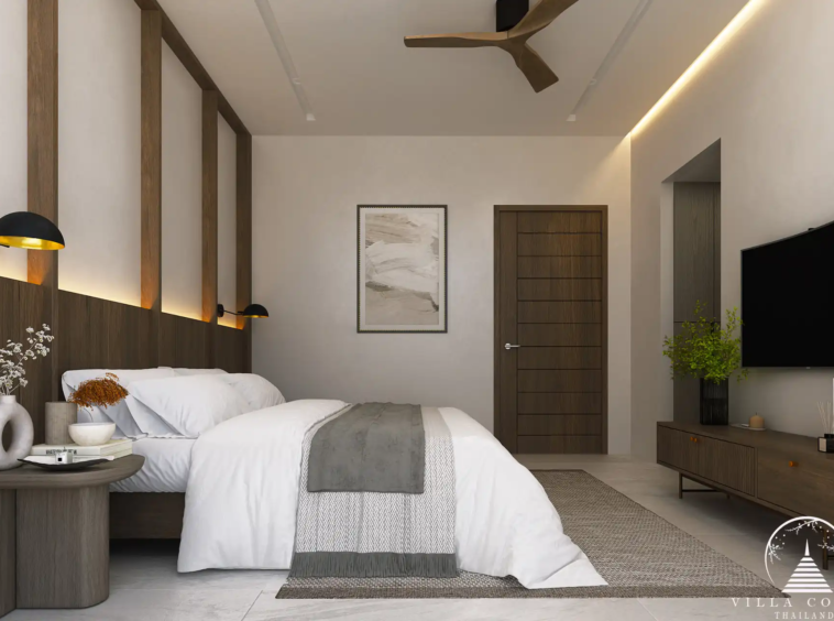 Dareeya Pool Villas Bangtao bedroom with modern interior design
