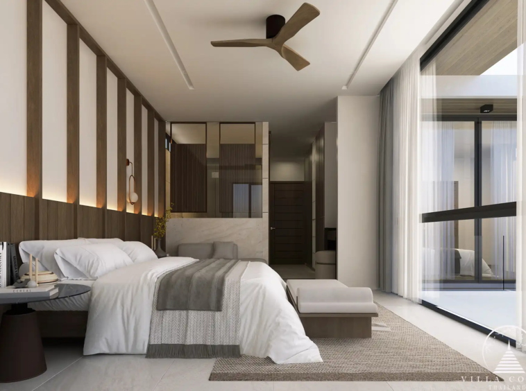 Dareeya Pool Villas Bangtao master bedroom with pool view in Phuket