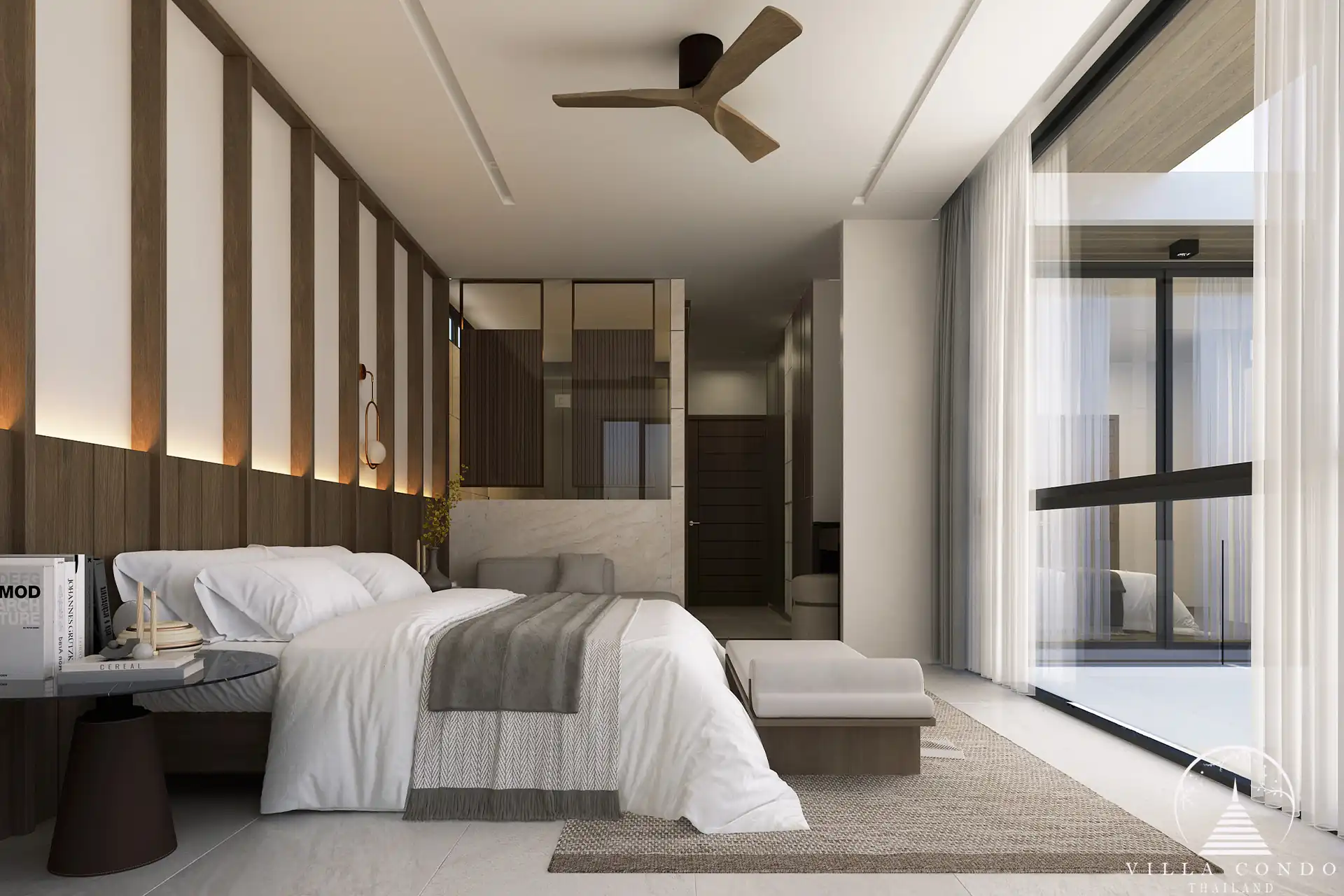 Dareeya Pool Villas Bangtao master bedroom with pool view in Phuket