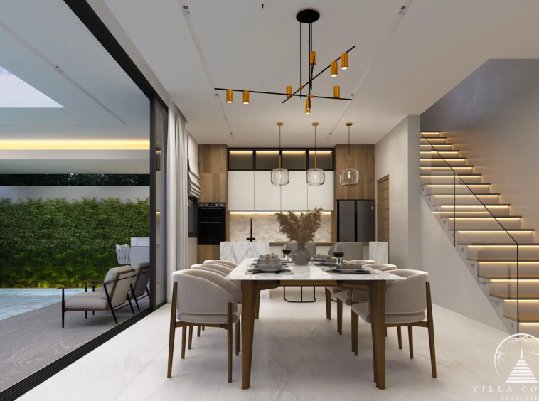 Dareeya Pool Villas Bangtao open dining and kitchen area in Phuket