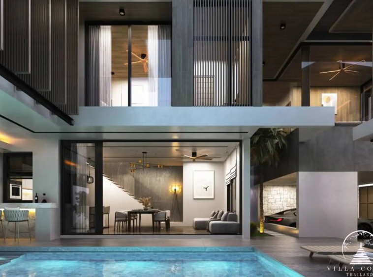 Dareeya Pool Villas Bangtao poolside dining and living area in Phuket