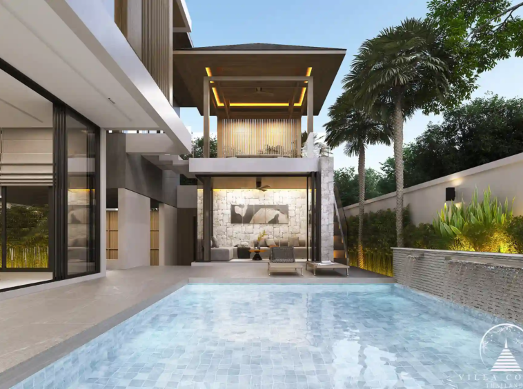 Dareeya Pool Villas Bangtao relaxing poolside lounge in Phuket