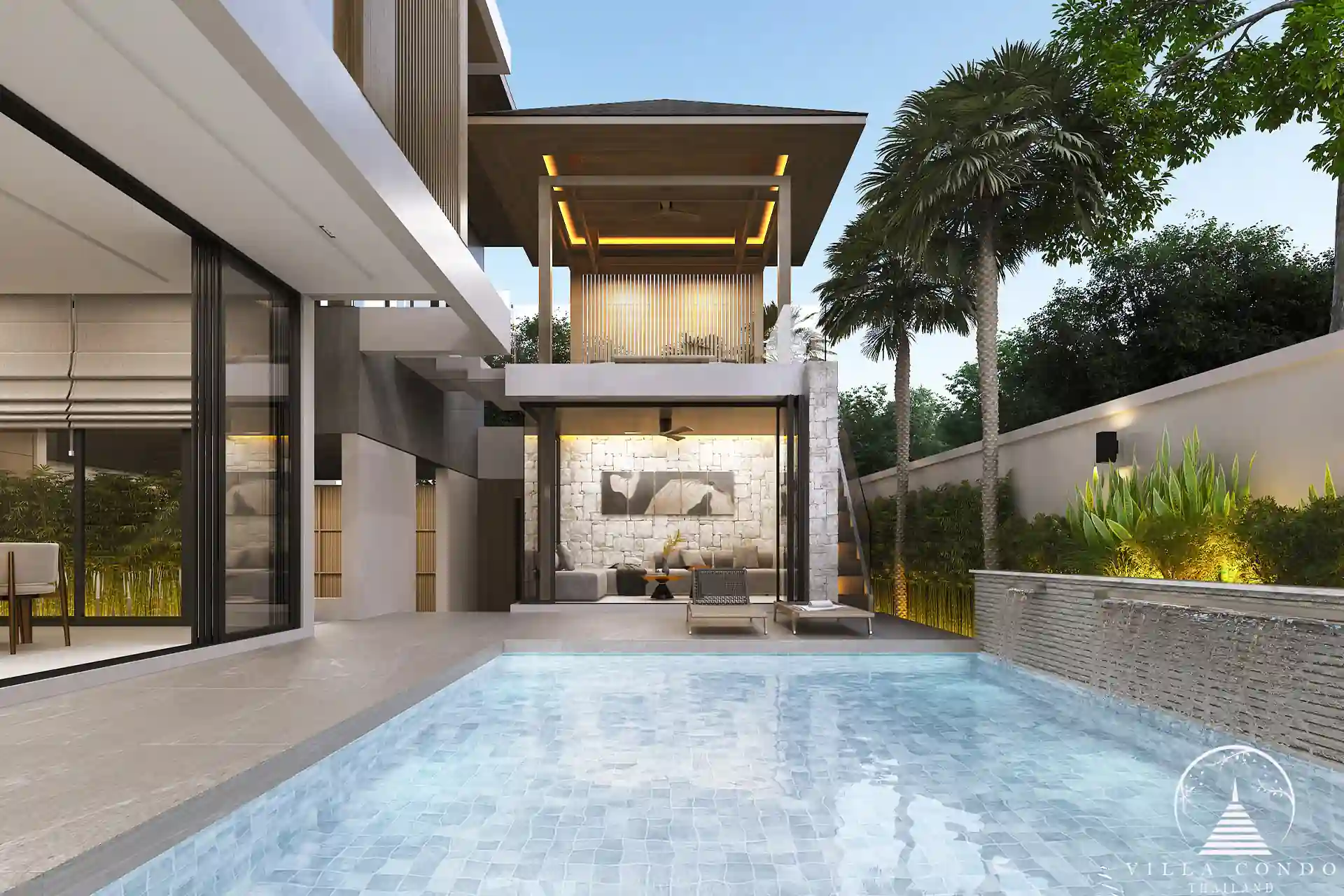 Dareeya Pool Villas Bangtao relaxing poolside lounge in Phuket