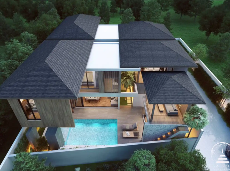 Dareeya Pool Villas Bangtao rooftop view of private swimming pool