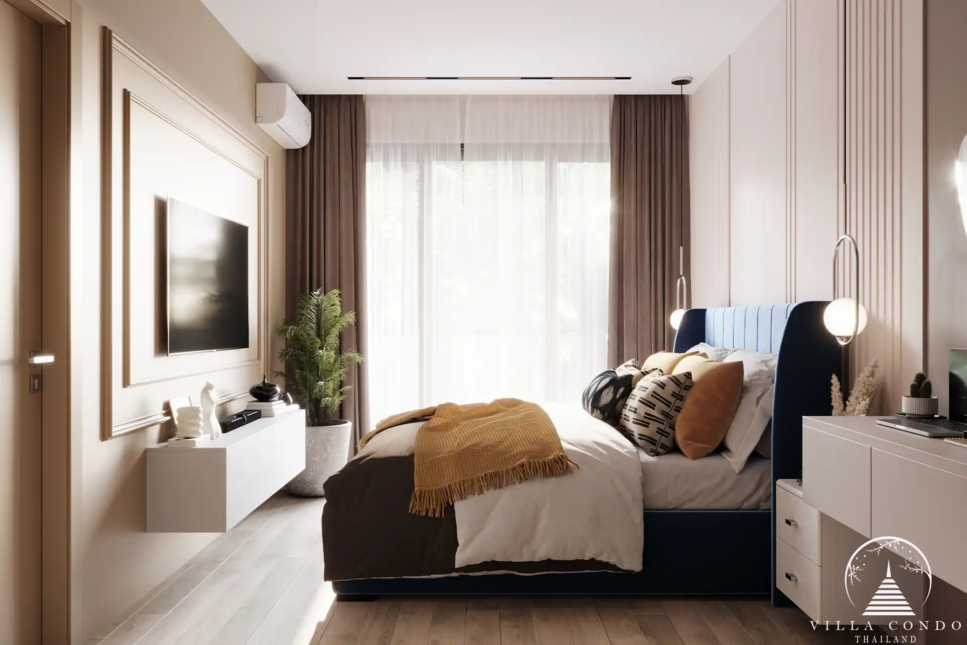 Dominion Rawai 1 bedroom 49.5 sqm modern furnished bedroom