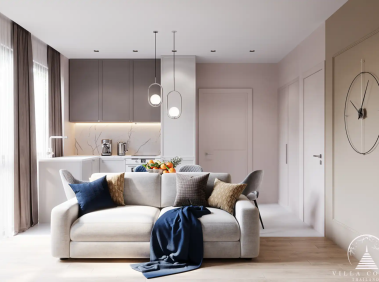 Dominion Rawai 2 bedroom 64 sqm contemporary kitchen and living space
