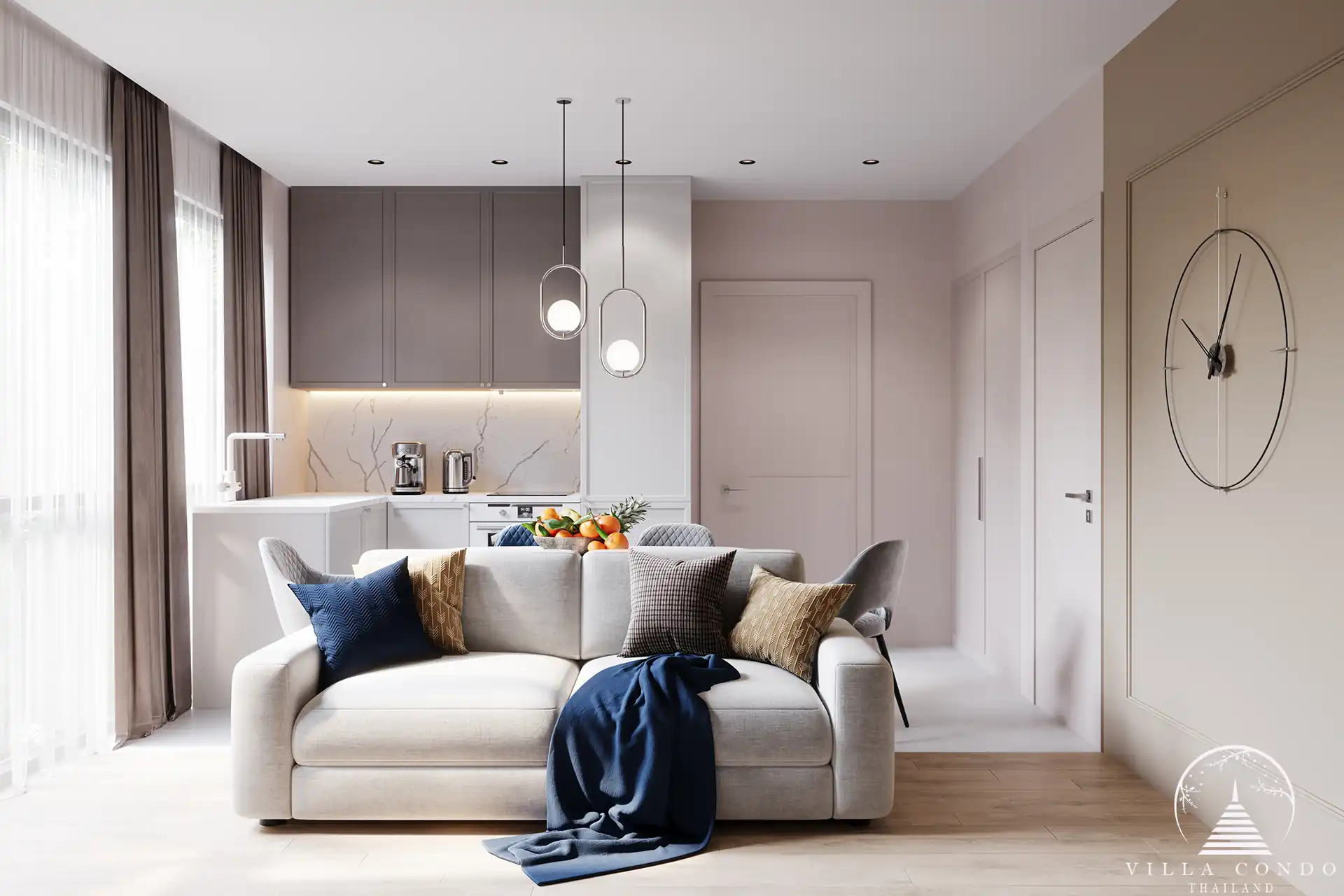Dominion Rawai 2 bedroom 64 sqm contemporary kitchen and living space