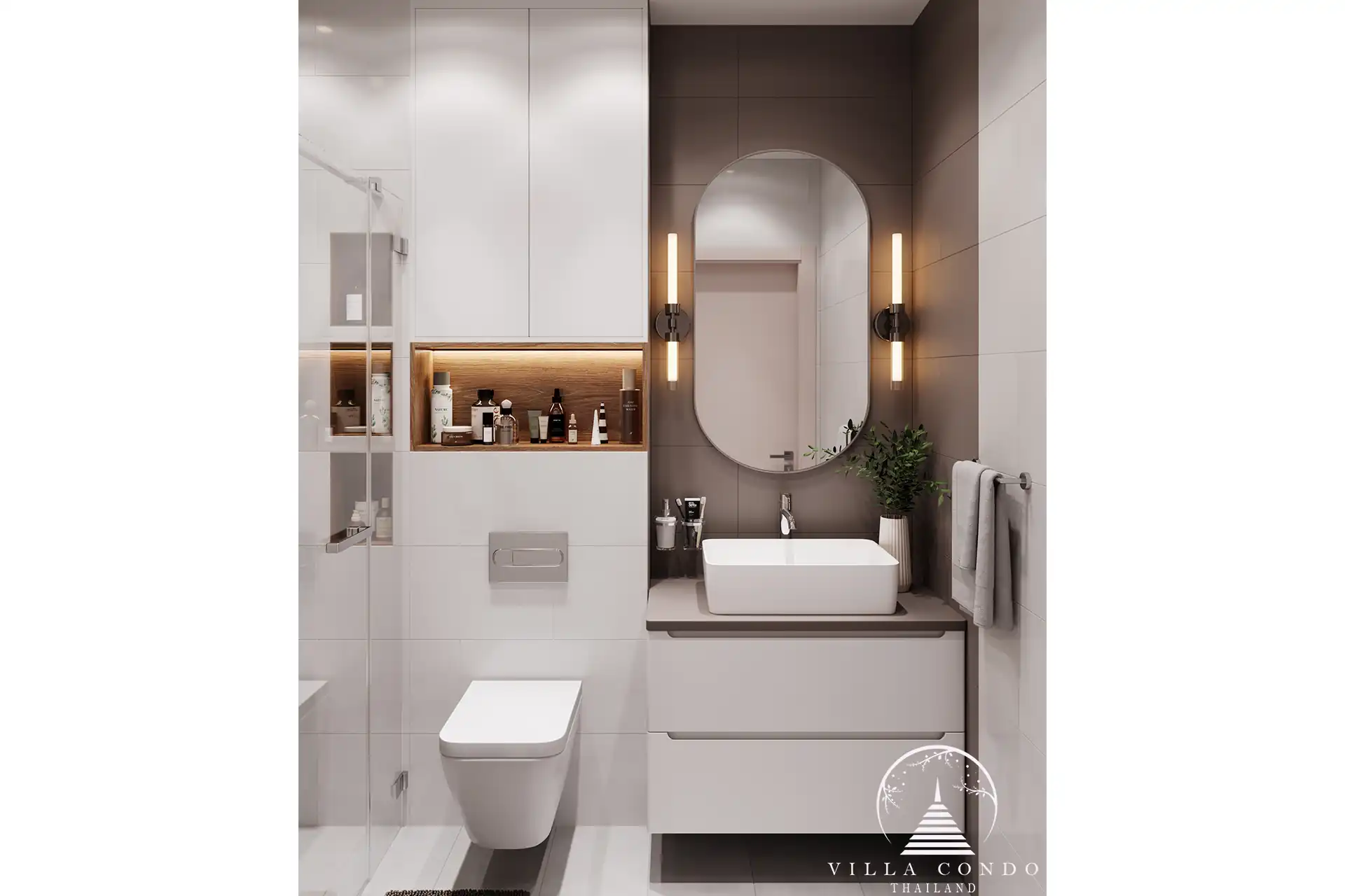 Dominion Rawai 2 bedroom 64 sqm stylish bathroom with modern fixtures