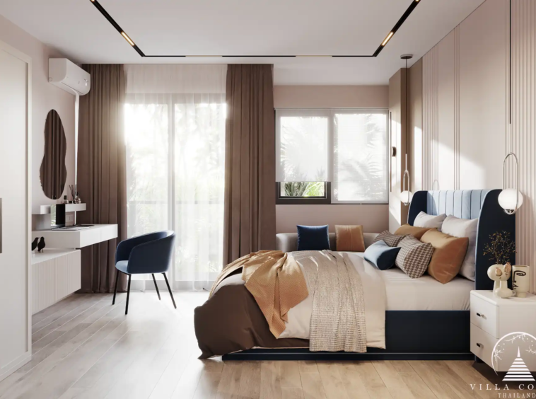 Elegant bedroom interior at Dominion Rawai with modern decor