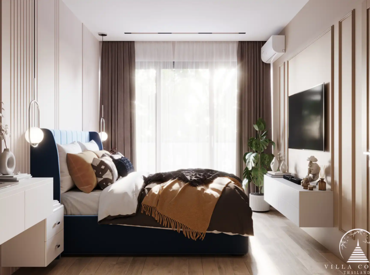 Dominion Rawai condo bedroom with natural light and balcony view in Phuket