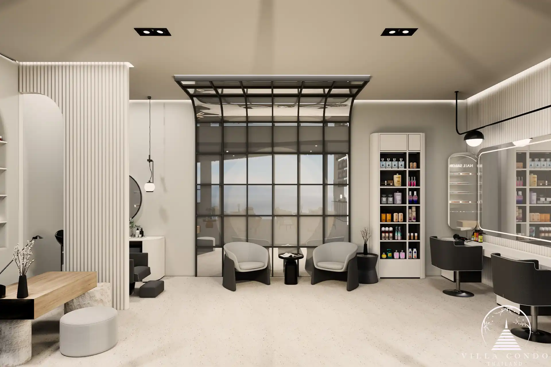 Ever Prime Residences Karon beauty salon lounge with product displays Phuket