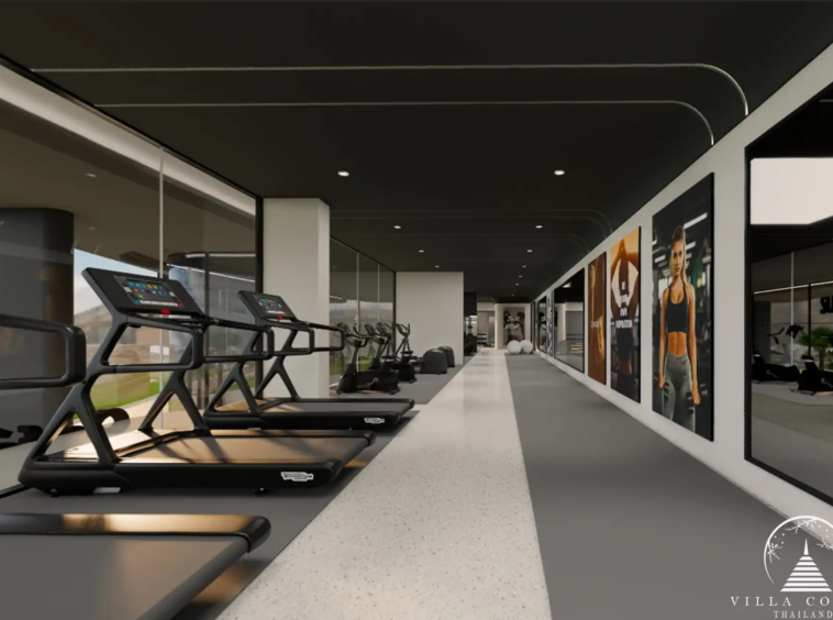 Ever Prime Residences Karon cardio gym with treadmills and panoramic windows