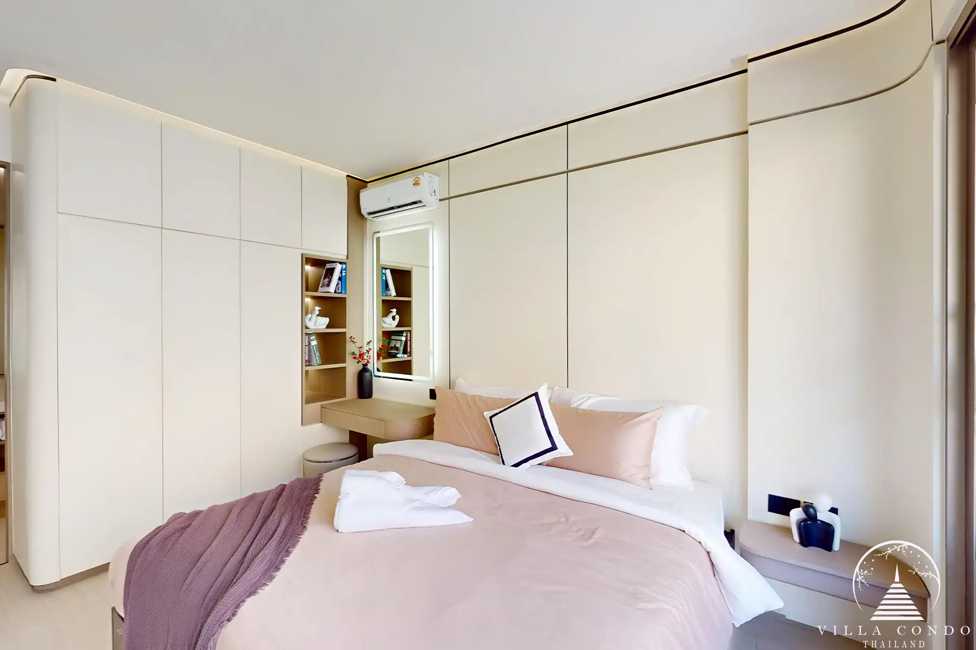 Ever Prime Residences Karon master bedroom with vanity and custom cabinetry